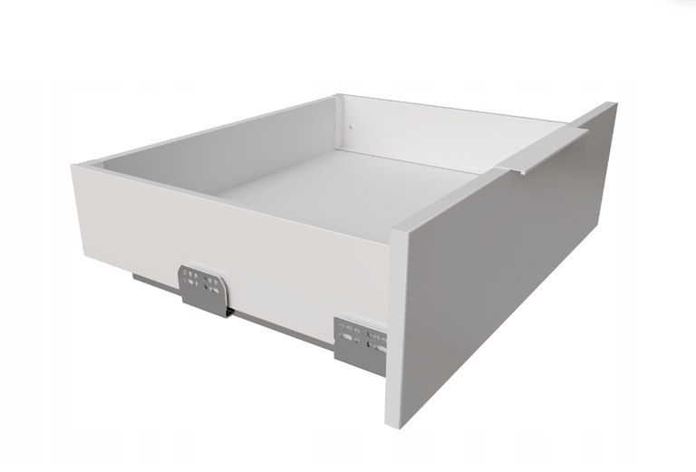 Szuflada Sevroll V-BOX 3D Slim w kolorze białym — korpus z dnem i ścianką tylną z płyty